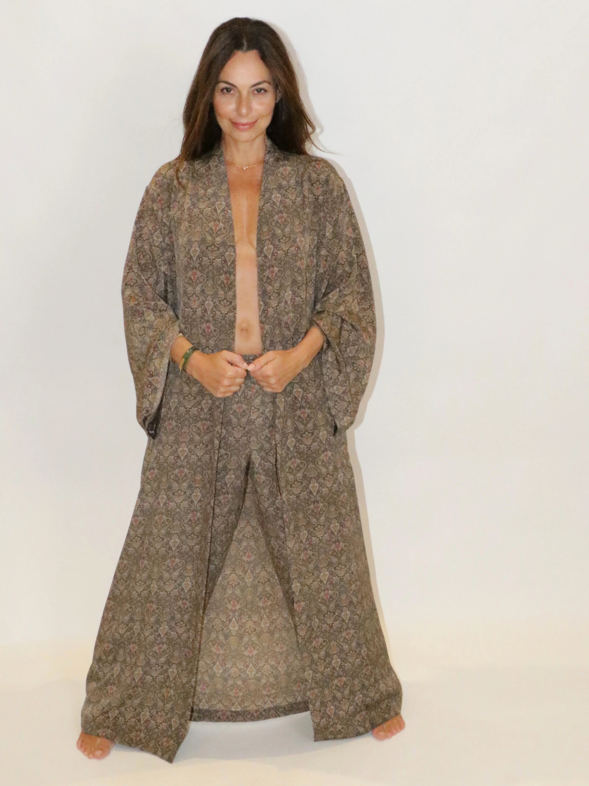 Kimono Leisure Suit with Trousers
