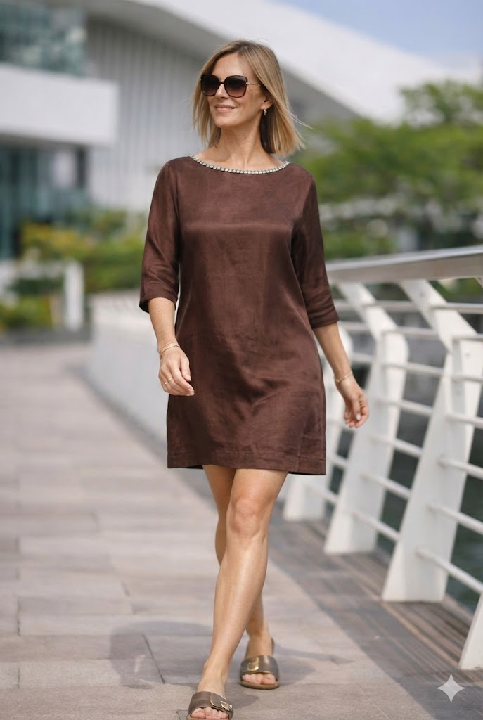 Swarovski Trim Cocoa Mini — side view | VIVI & CO