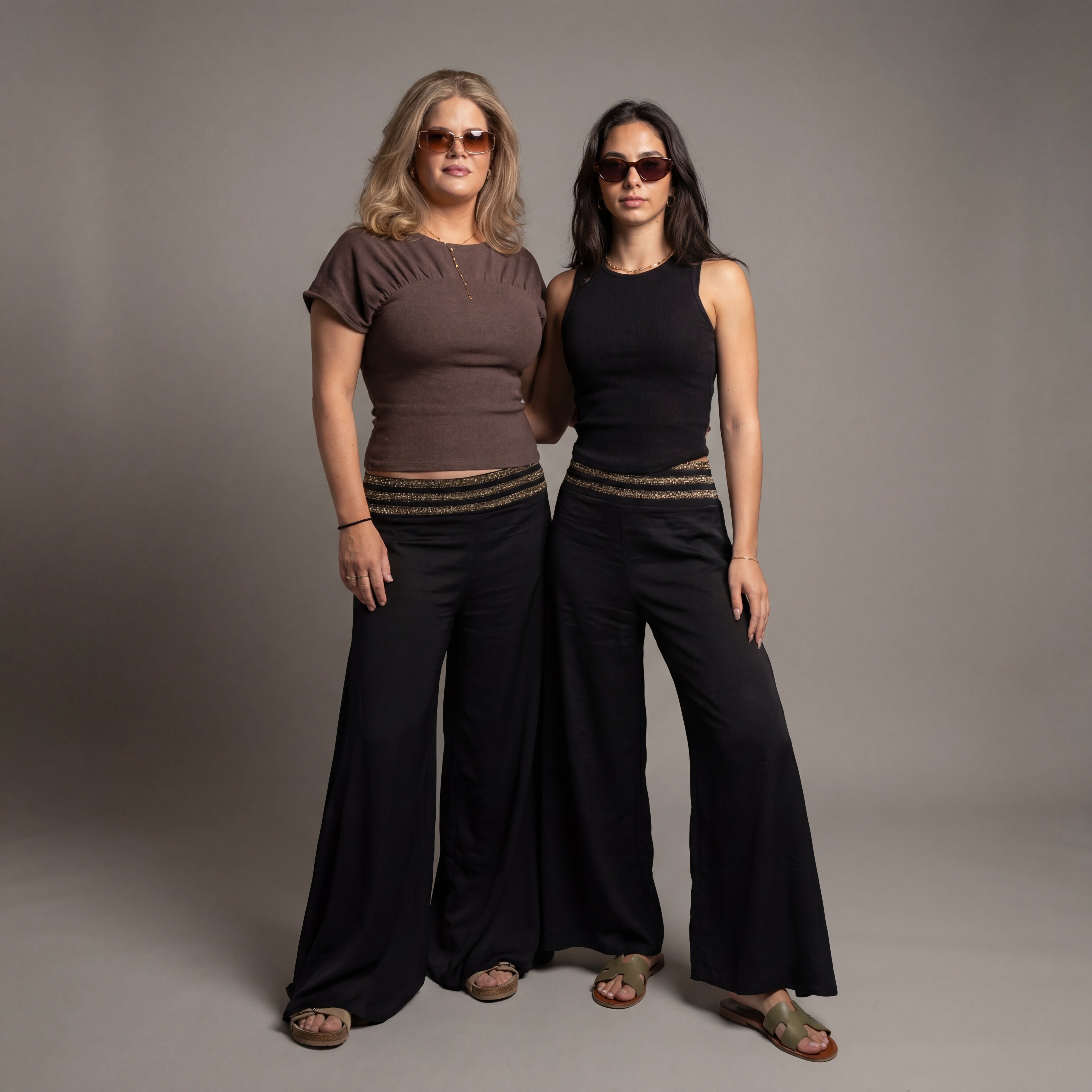 Palazzo Pants - Black with Swarovski Trim (NEW)