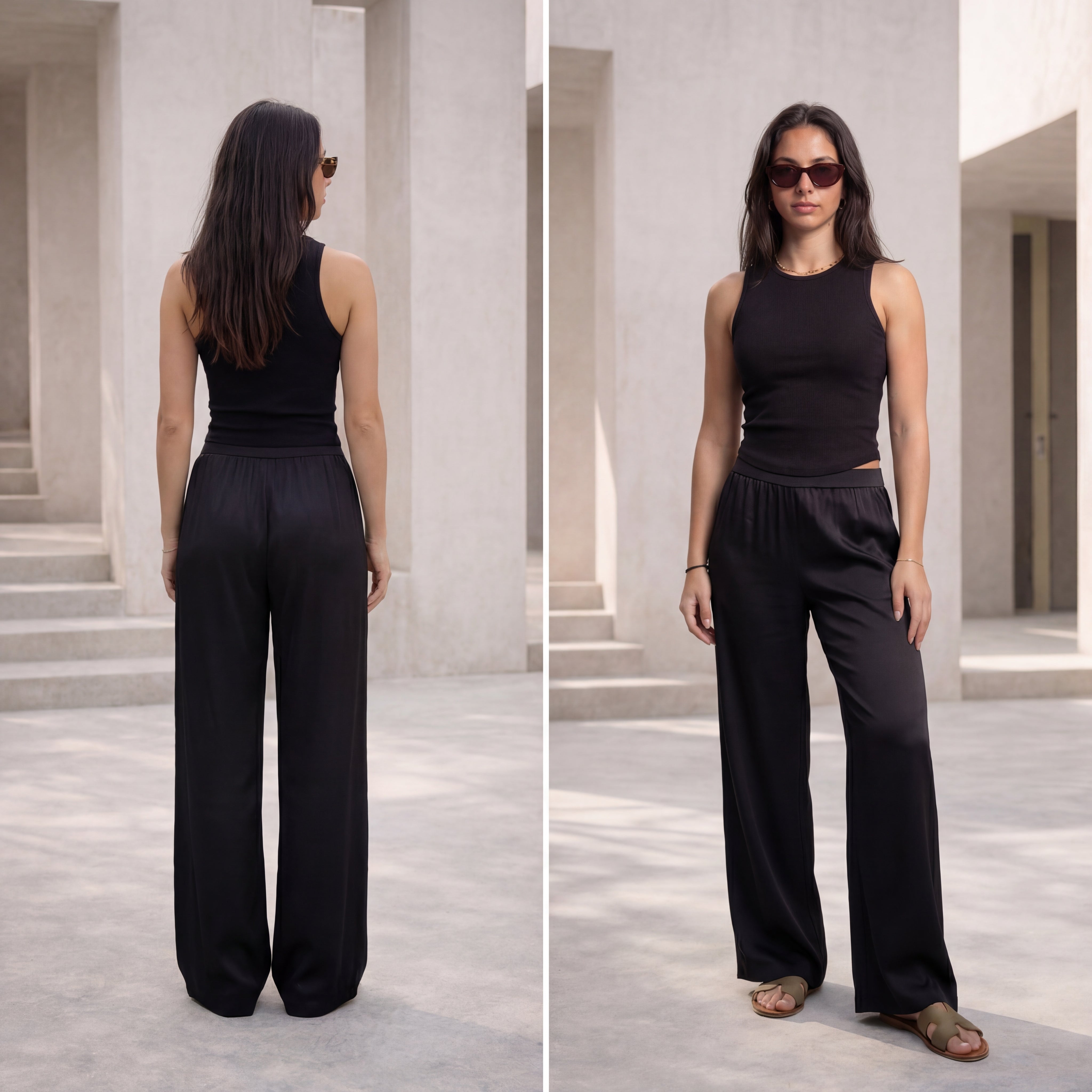 Pure Dolly Silk Trousers - Soft Silver