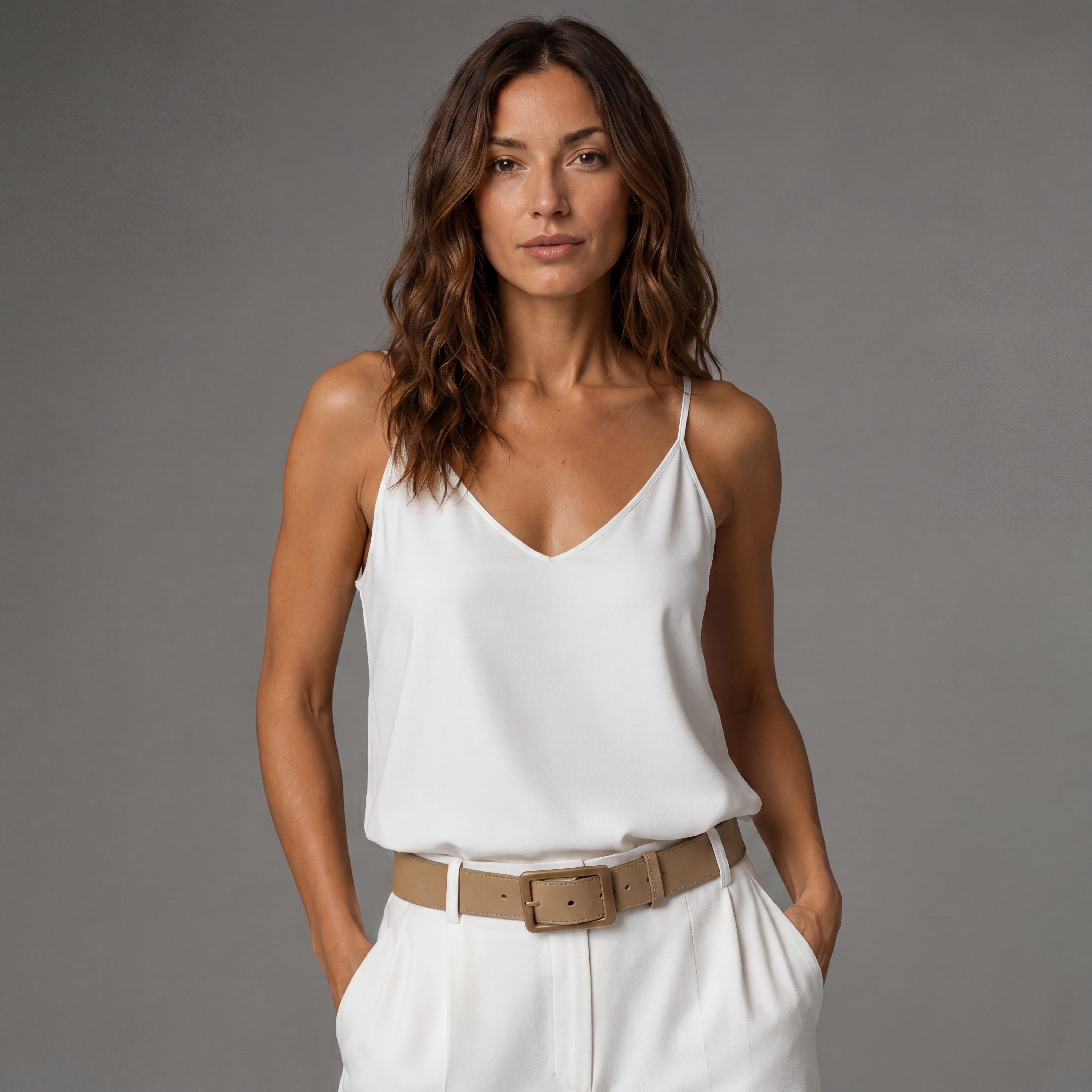 Essential Elegant Vest Top - Ivory