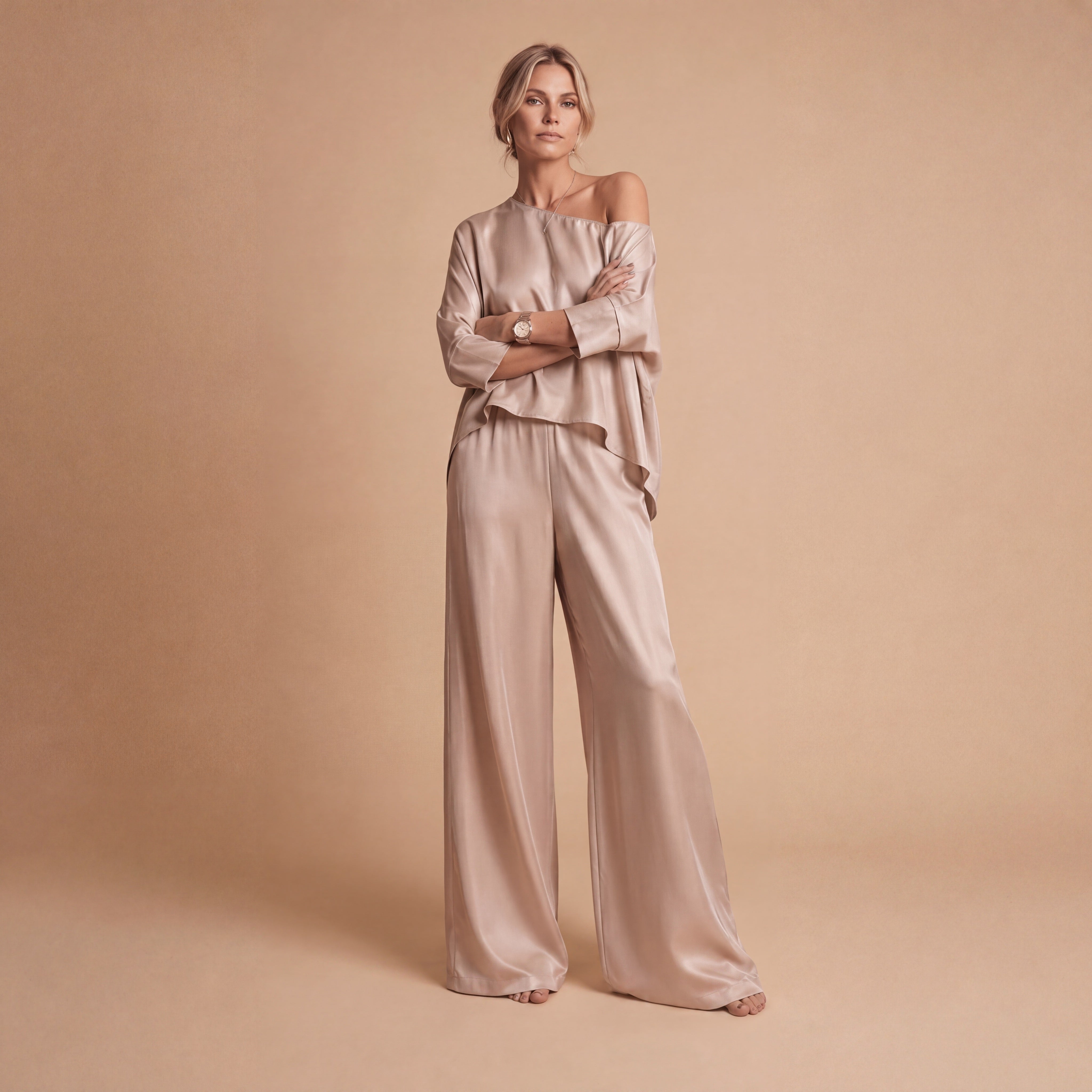 Soho Drape Top - Soft Champagne