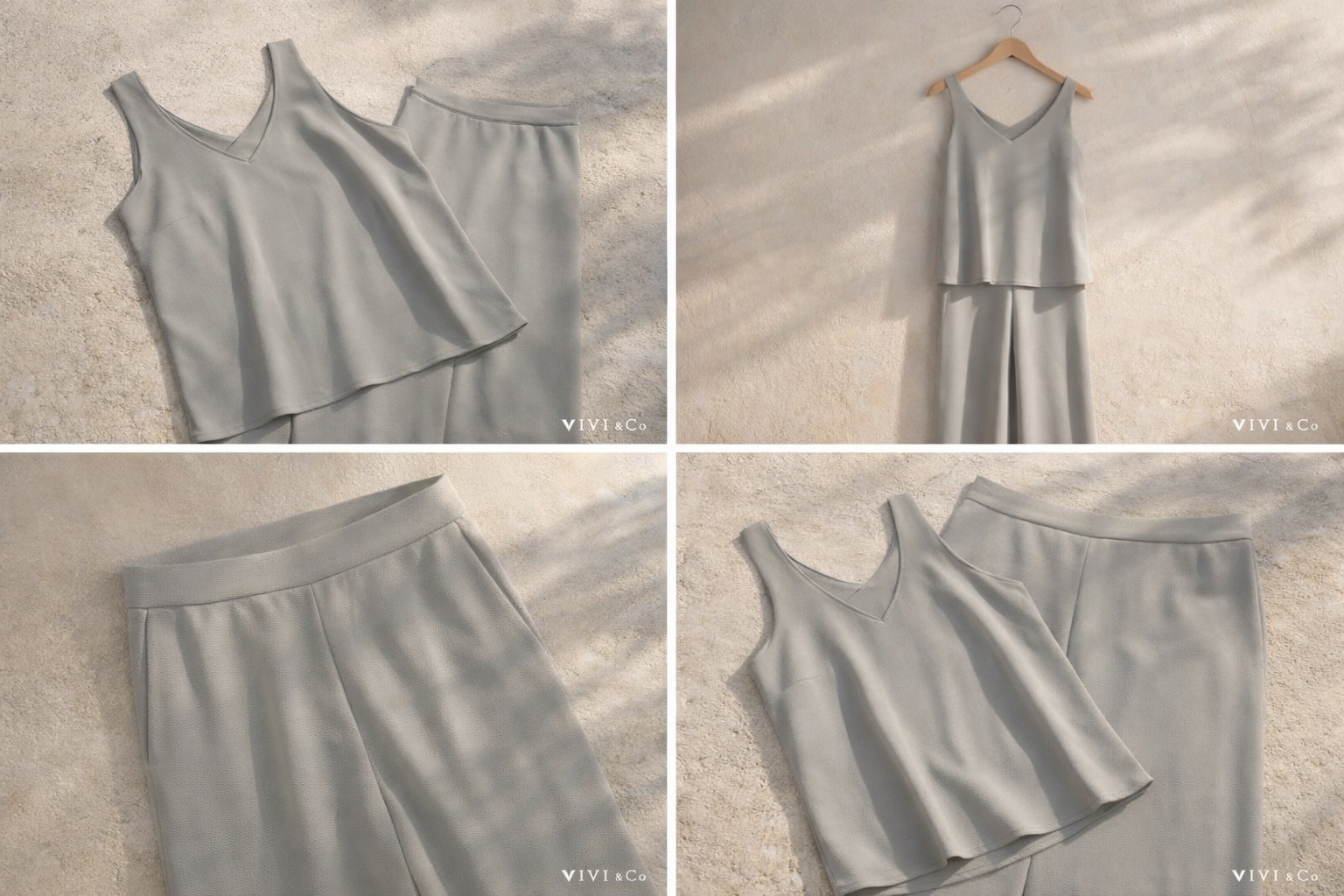 Two Piece Timeless Basic - washed Grey — styled view | VIVI & CO