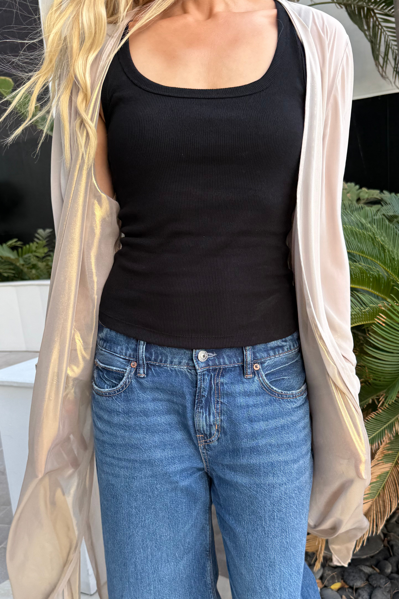 Iconic Chiffon Gilet – Crème & Gold