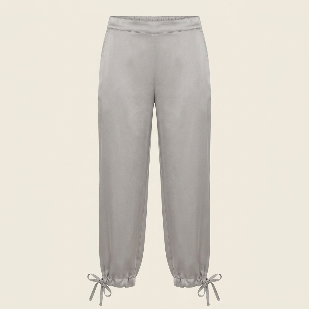 Pure Dolly Silk Trousers - Soft Silver