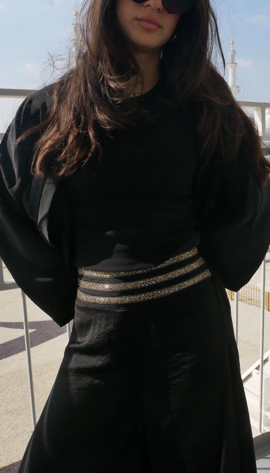 Palazzo Pants - Black with Swarovski Trim (NEW) — styled view | VIVI & CO