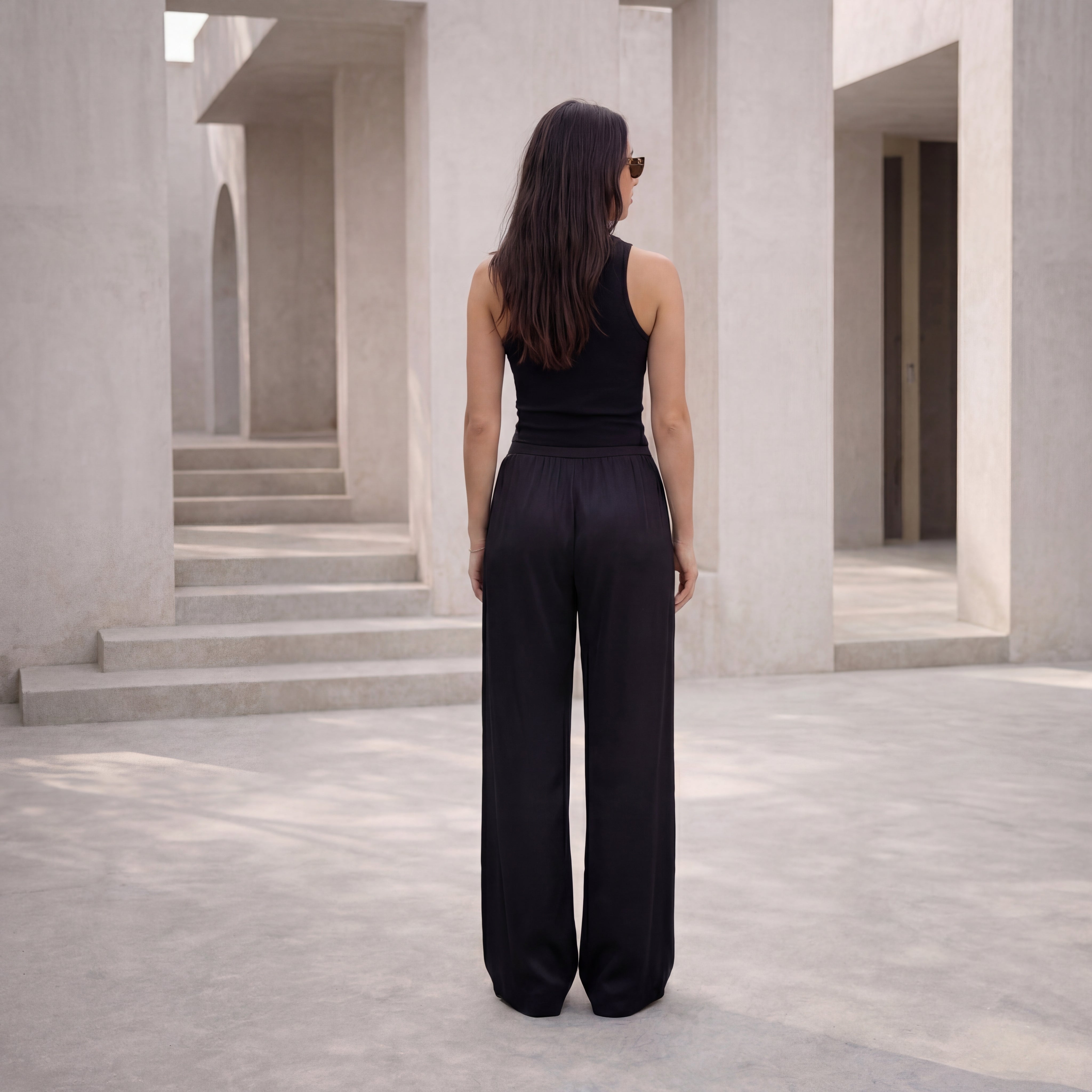 Pure Dolly Silk Trousers - Black