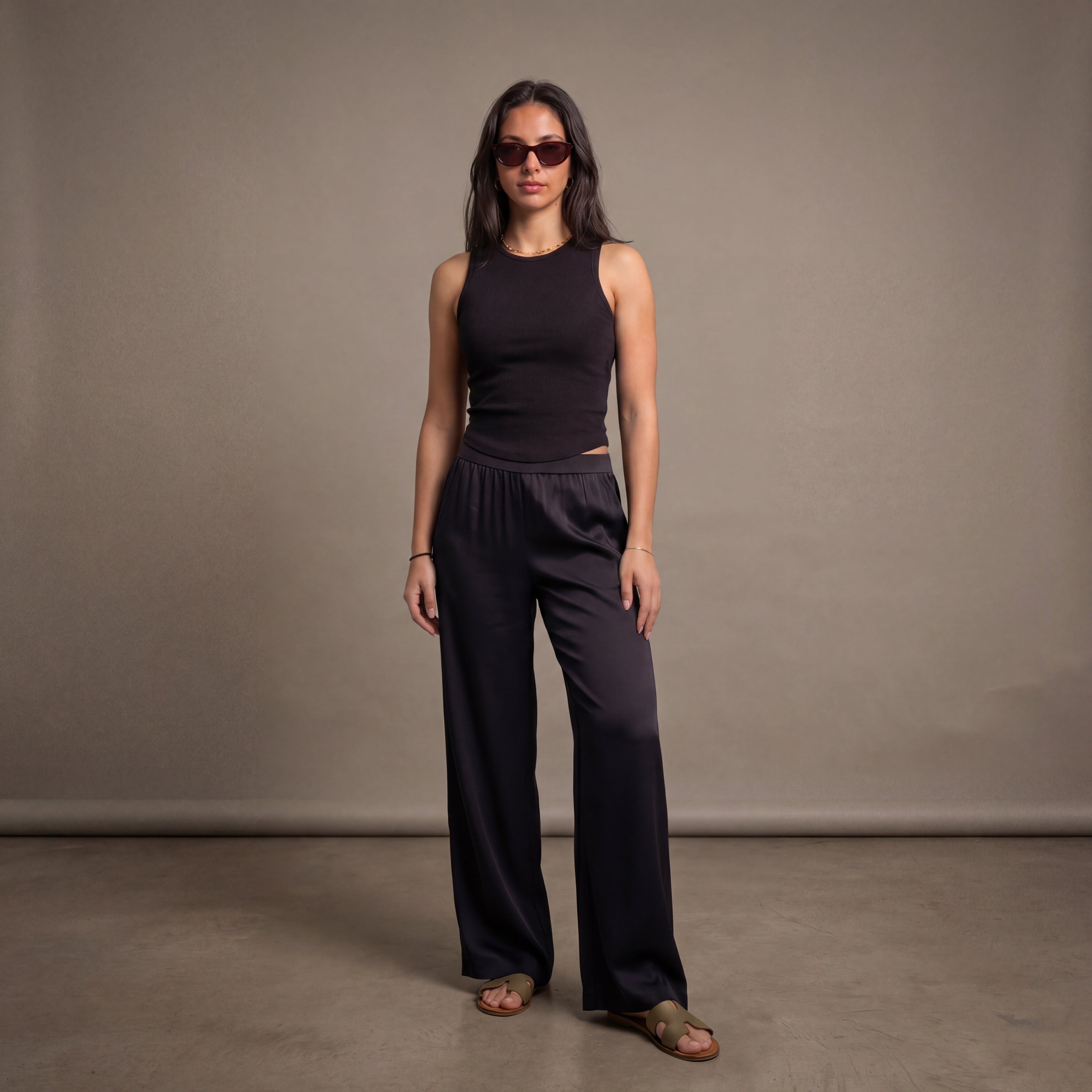 Pure Dolly Silk Trousers - Black