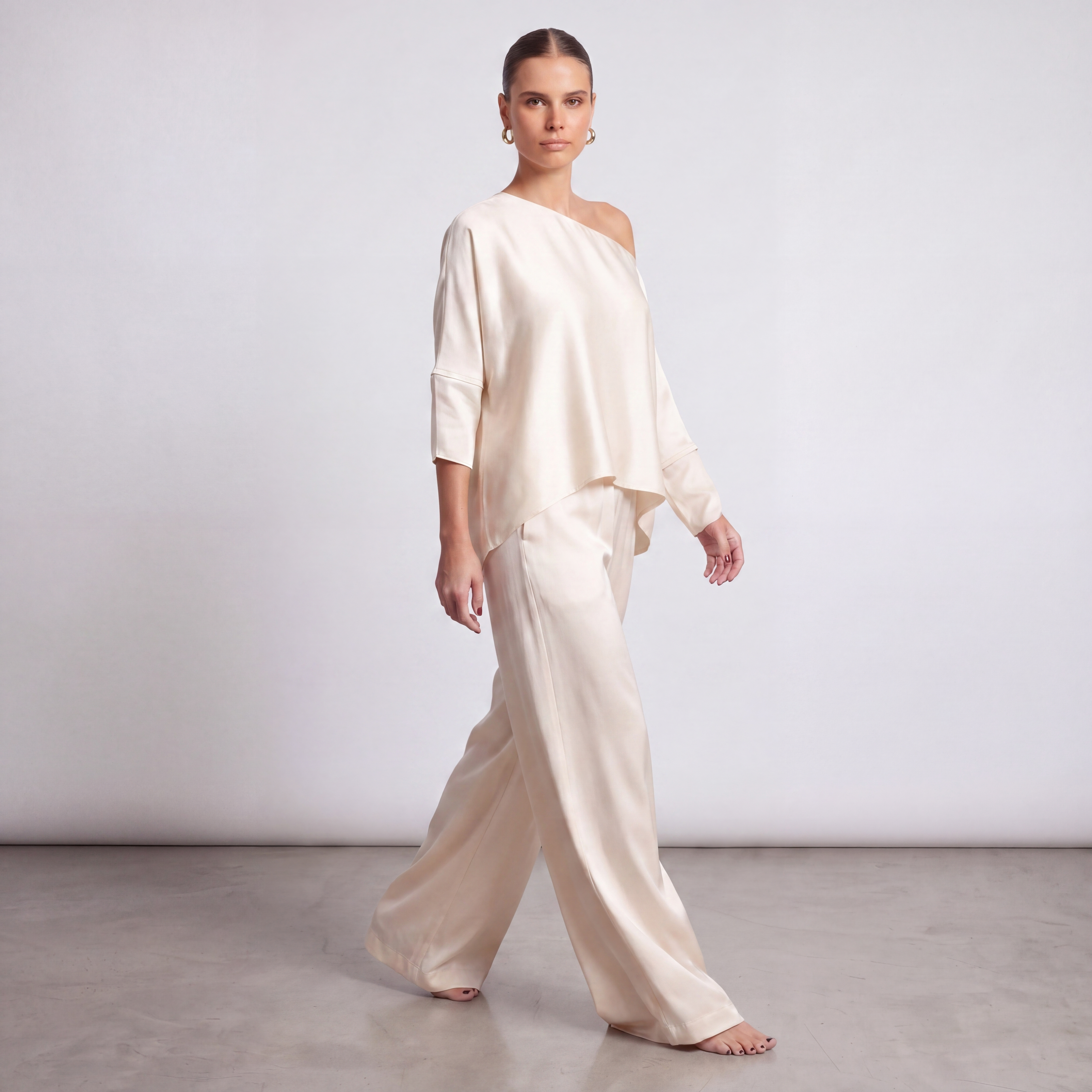 Cha Cha Jumpsuit - Soft Ivory Set with Matching Soho Drape Top