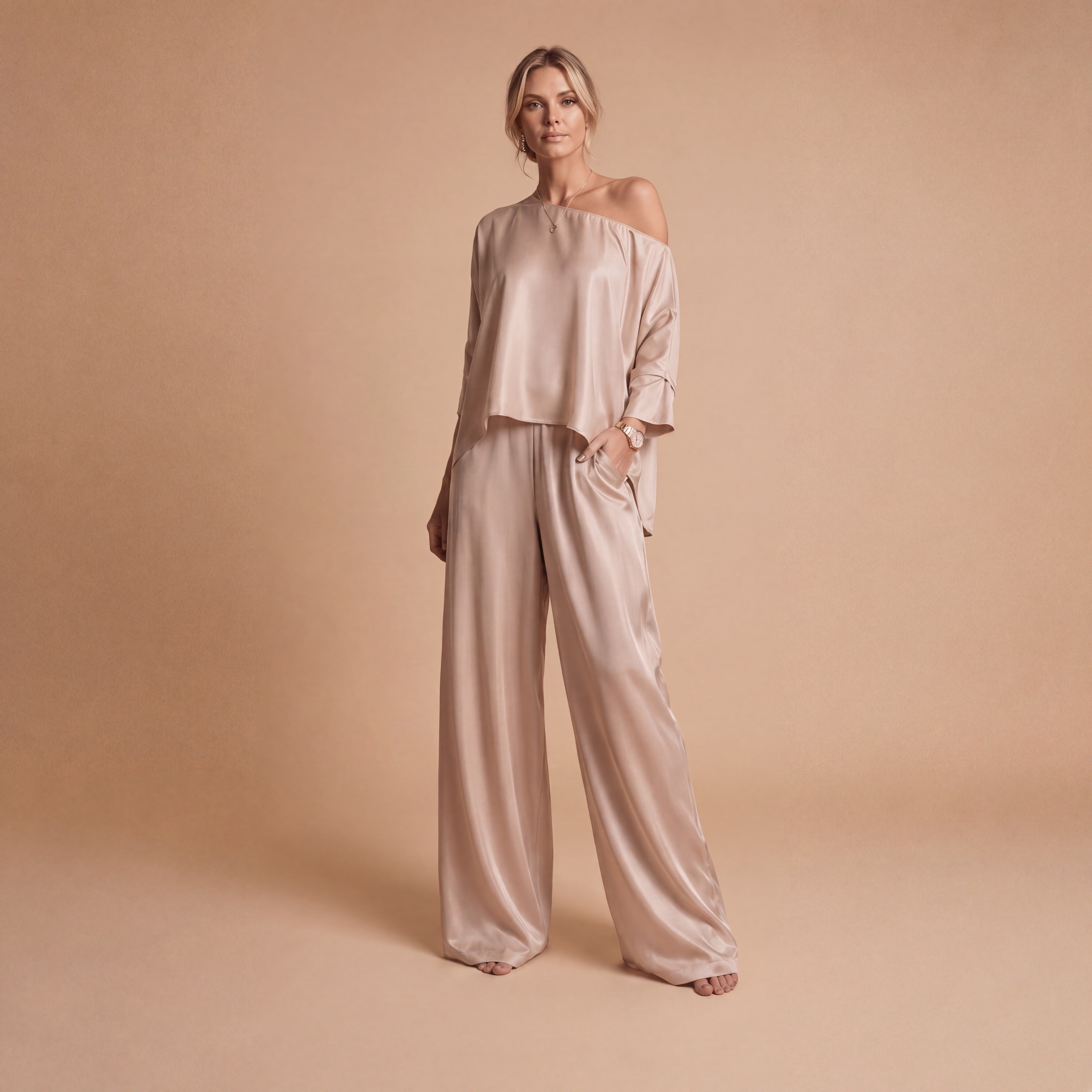 Soho Drape Top - Soft Champagne