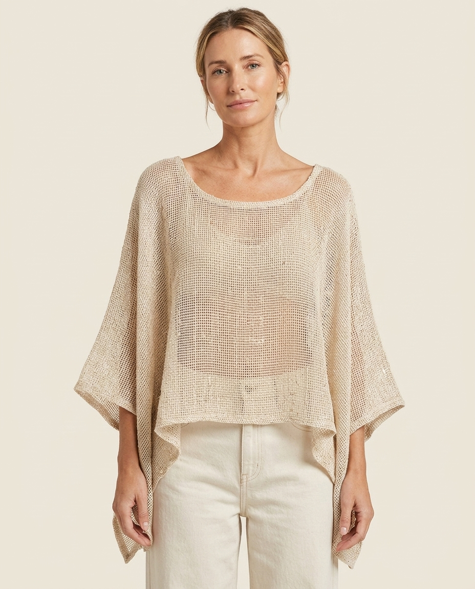 Shelley Ibiza Throw Top - worn on model, studio shot