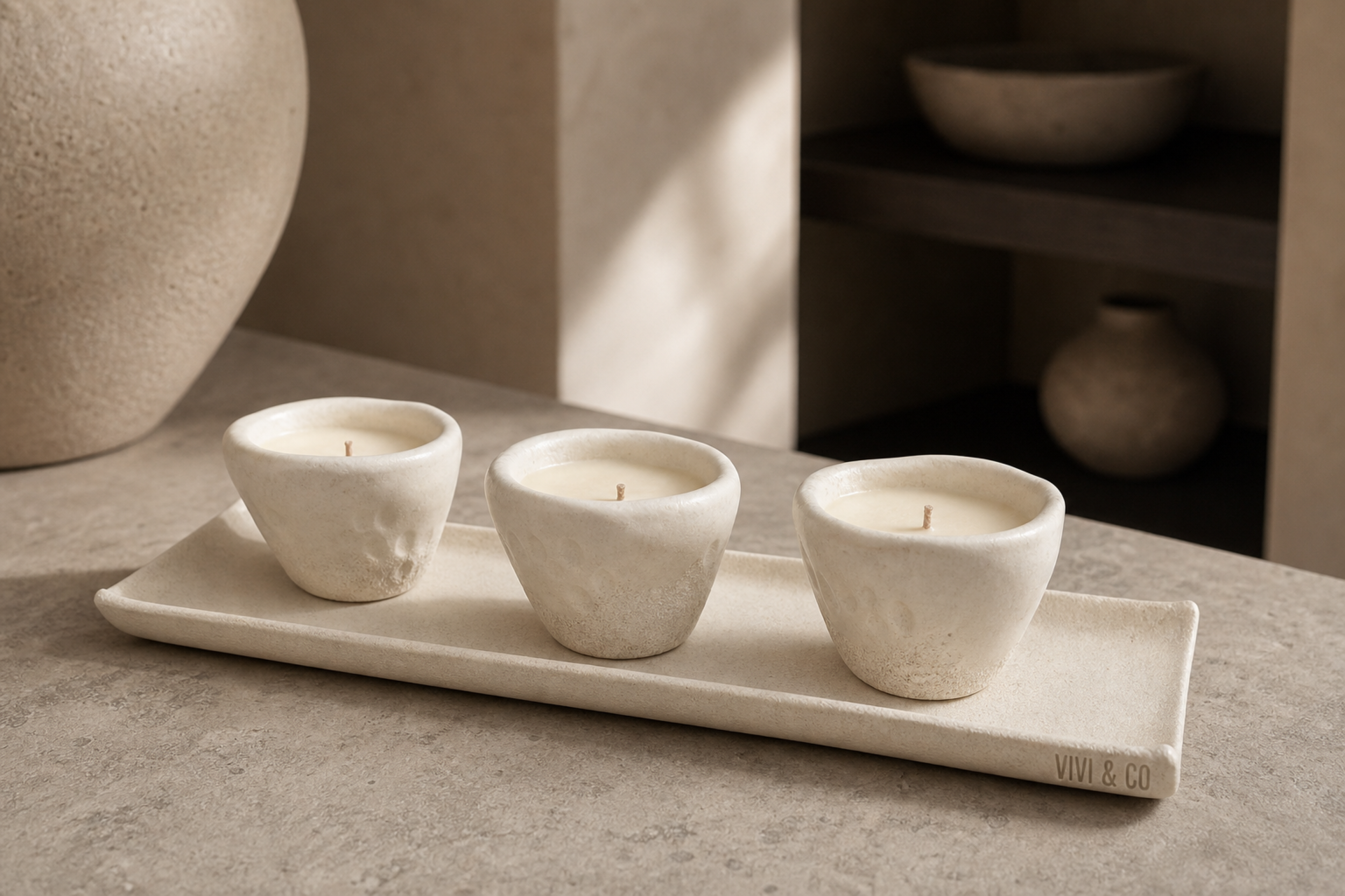 Serenity Home Candle - Set of 3 with Rose & Oud