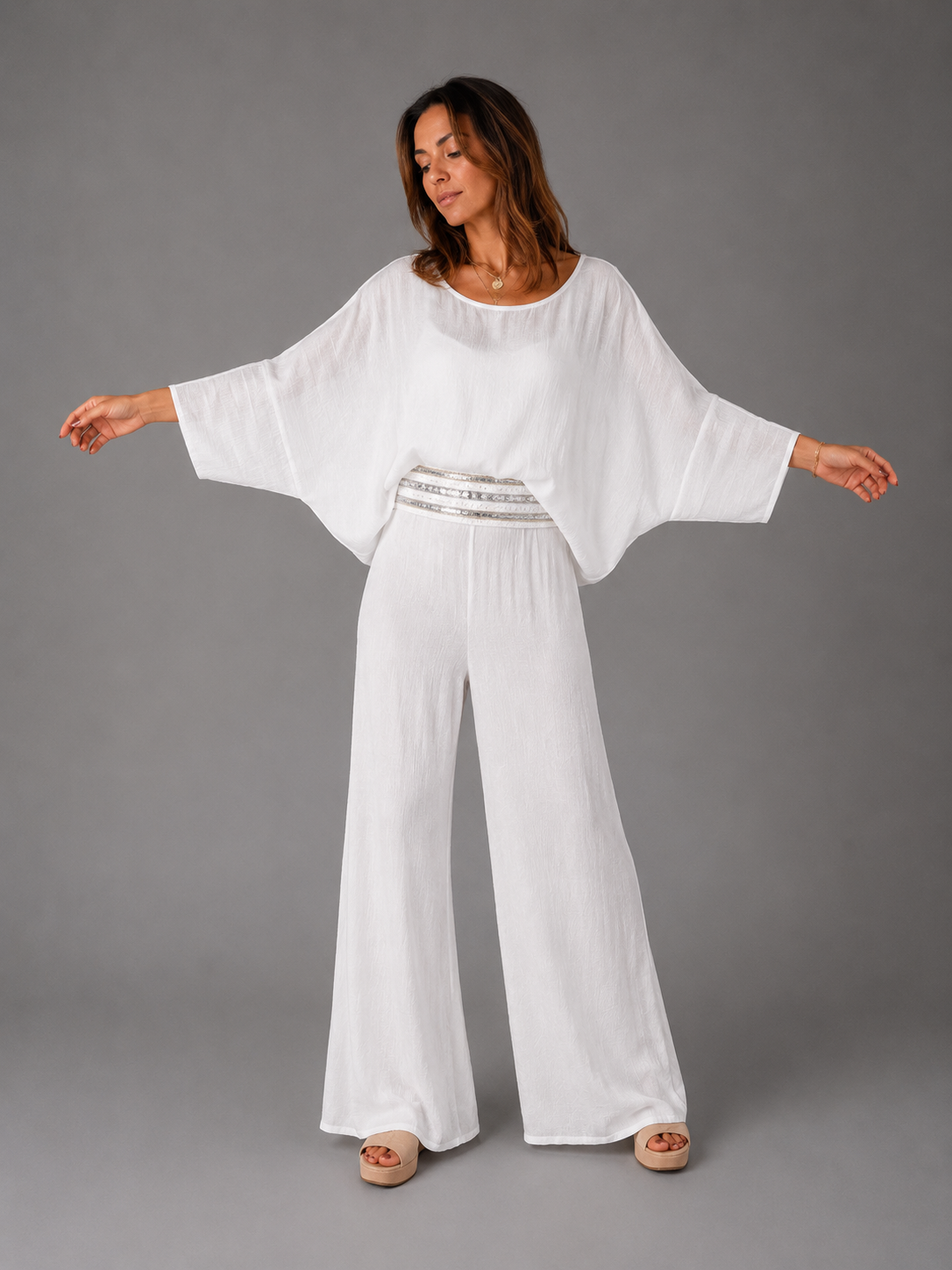 Palazzo Pant Set - Summer White