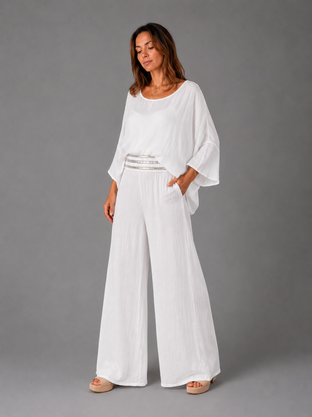 Palazzo Pant Set - Summer White